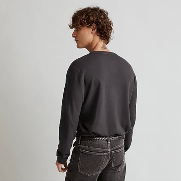 NWT Madewell Thermal Henley Tee Black Coal - Picture 8 of 8